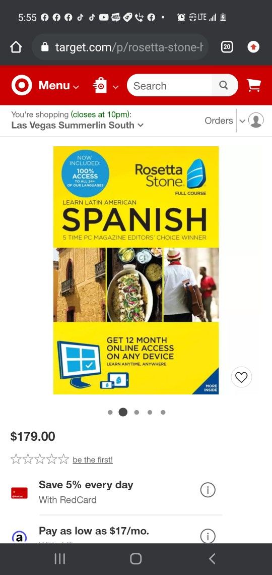 $85 ROSETTA STONE SPANISH FULL COURSE