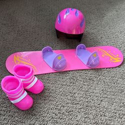 18” Doll Snow Board/ Scooter/ Boots/ Goggles / Helmet