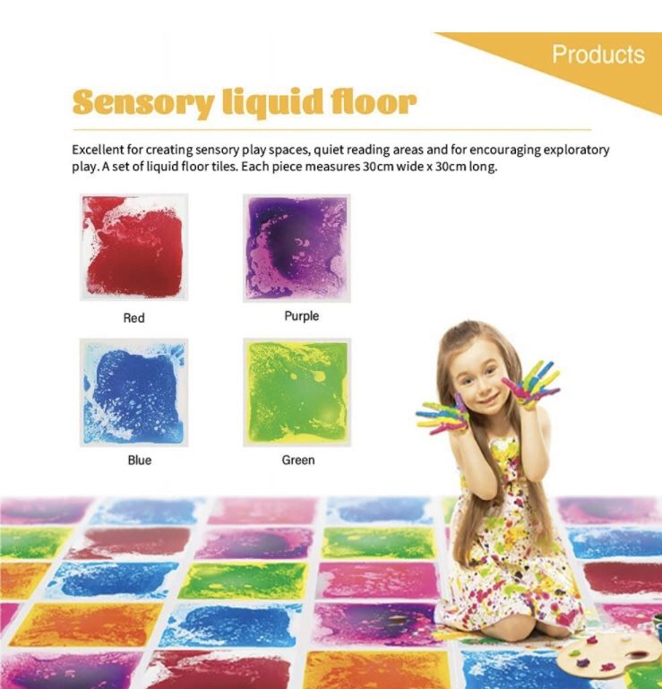 Sensory Floor Tiles, Liquid Floor Tiles for Kids&Children, Decorative Tiles, Early Learning Toys