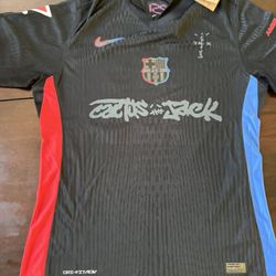 BARCELONA x TRAVIS SCOTT Limited Edition Cactus Jack Black Jersey - Lamine Yamal