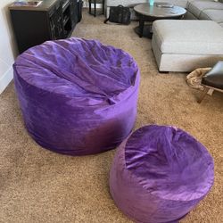 Giant Bean Bag Chair and Ottoman