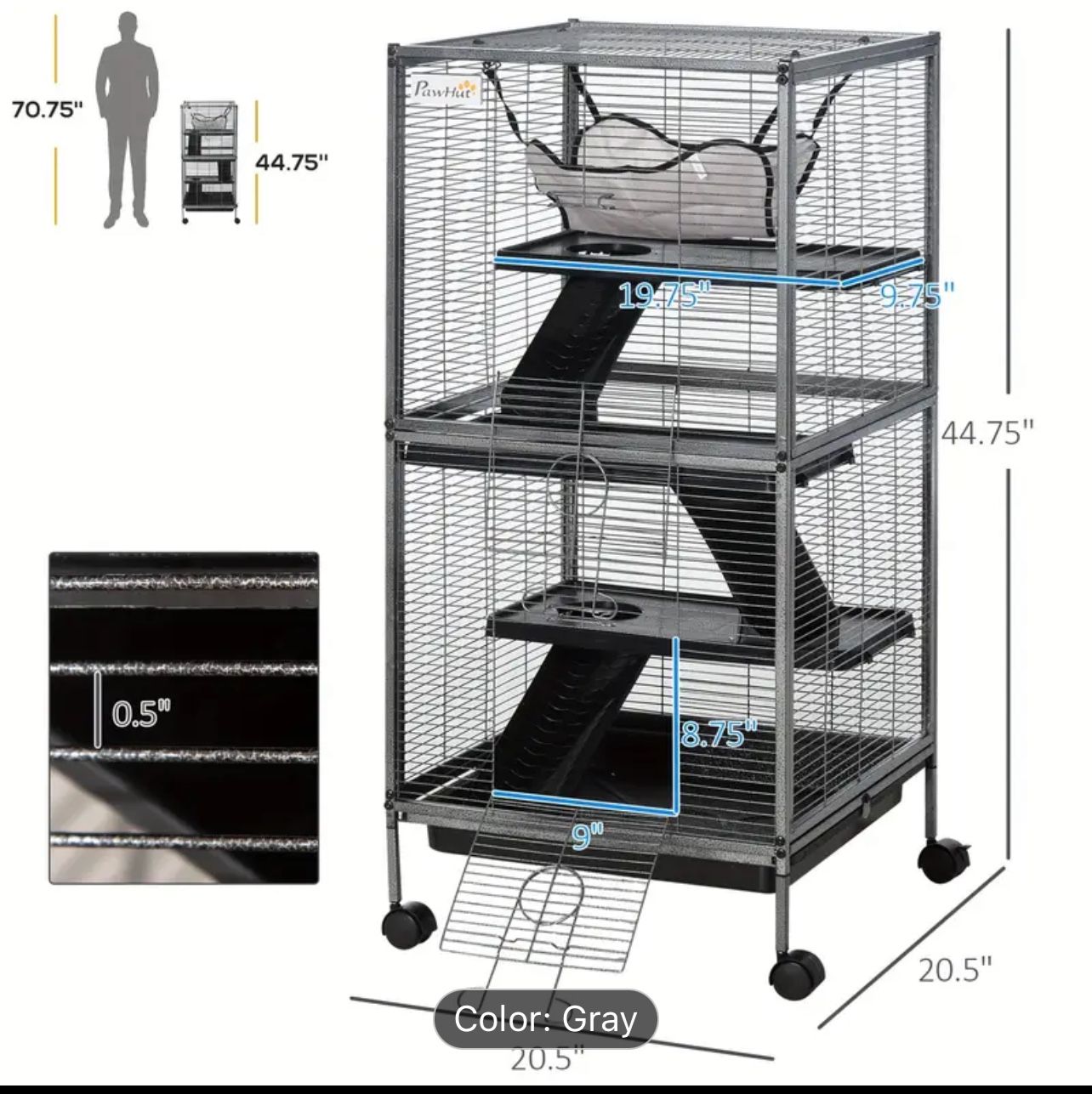 Pawhut 4 Tier Cage