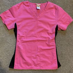 Hot Pink Scrub Top Size Medium 