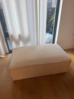 Large Cream Upholstered Ottoman / Bench