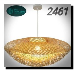 🌿 Boho Bamboo Rattan Chandelier 20" | Farmhouse Wicker Pendant Light | Handwoven Ceiling Fixture