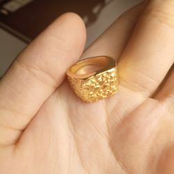 10K Plated Gold Nugget Ring