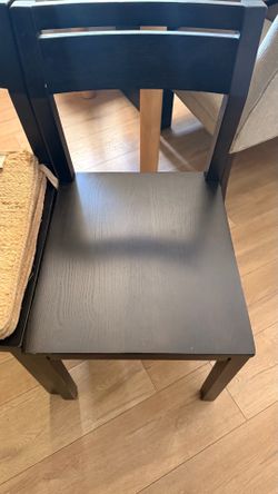 (2) Black Wooden Dining Chair