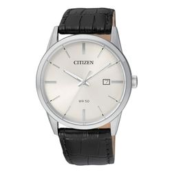 Citizen Men's Quartz Black Leather Strap Watch - BI5000-01A