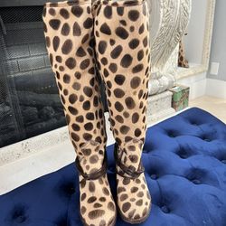 Womens freebird All Leather Leapord Boots Size 9