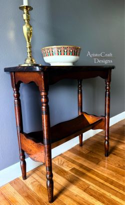 Vintage Refinished Molly Stark Table With Magazine Rack
