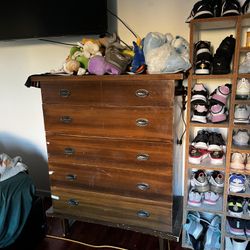 Vintage hard wood dresser