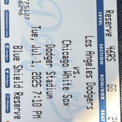 2 Dodger Tickets For  For 1 Price $40Tonight’s Game. July1