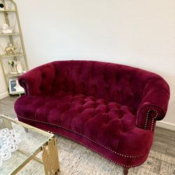 Velvet Burgundy Couch 