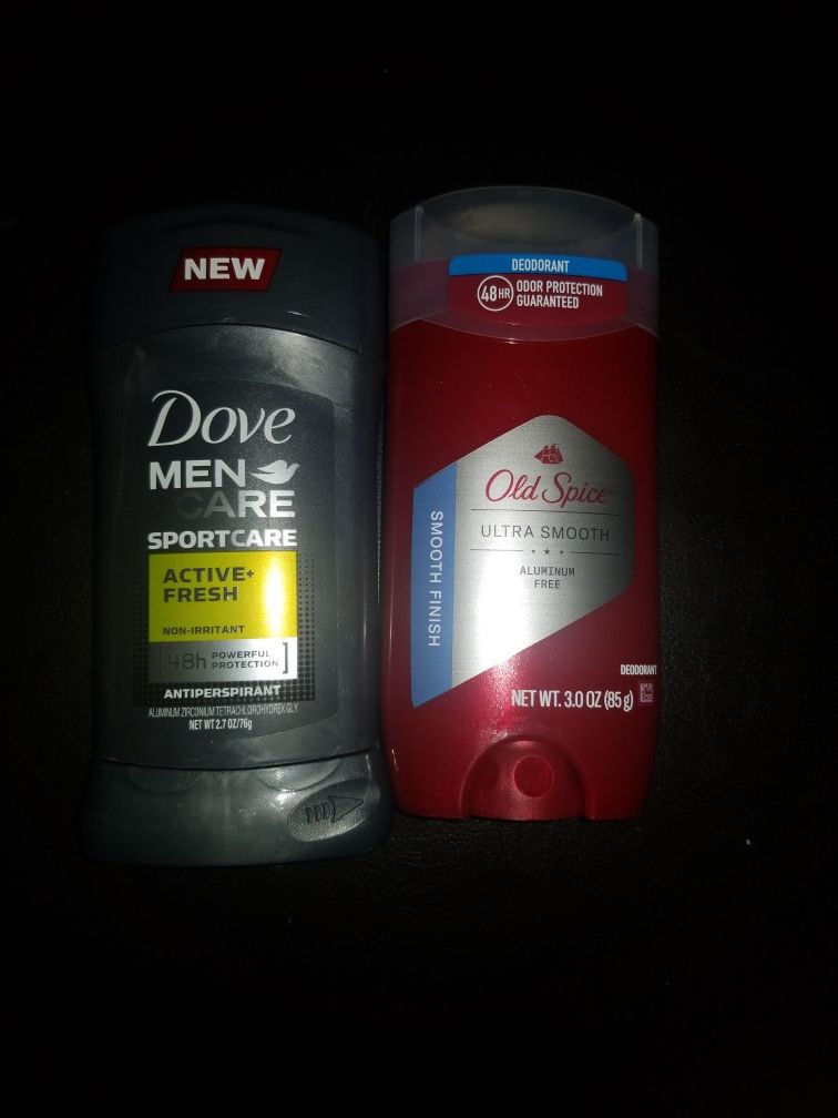Dove Men Care and Old Spice deodorant
