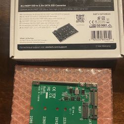 M.2 SATA SSD to 2.5" SATA Adapter [NOT NVMe], Open-Frame Bracket, 7mm High, M2 Hard Drive Adapter