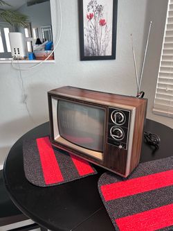 Vintage Retro CRT Television with Antenna