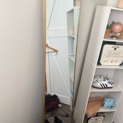 5ft Gold Trim Rectangle Mirror With stand