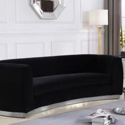 Curved Modern Sofa Black 