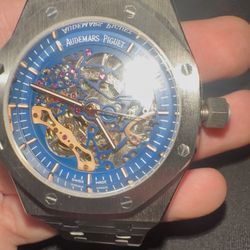 Audemars Piguet Royal Oak Watch blue skeleton dial mint condition