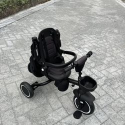 Kids Tricycle Stroller Combo – Black – Parent Push Handle