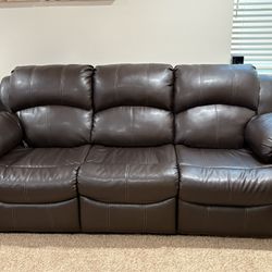 3 Seater Recliner Sofa With Cup Holder