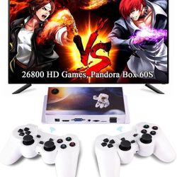 GWALSNTH 26800 Games in 1 Pandora Box 3D Arcade Game Console, Mini Game Box with Two 2.4G Bluetooth Wireless Controllers,1280*720 Full HD Output…