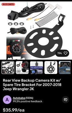 Jeep Wrangler Backup Camera Mount NEW