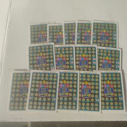 1981 MS PAC MAN RUB OFF GAME CARDS FLEER LOT of 14