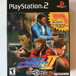 Time Crisis II Playstation 2 (PS2) Guncon2 Gun w/BIG Box Game Complete CIB