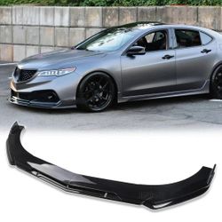 Brand New 5PCS UNIVERSAL GLOSSY BLACK / BLACK FRONT BUMPER LIP SPLITTER KIT