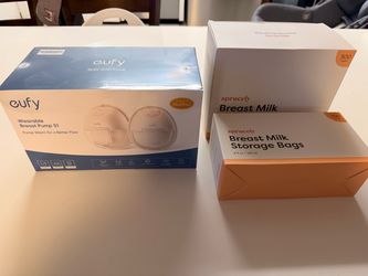 Eufy Wearable Breast Pump S1 and Sprucely Breast Milk Storage Bags-new never opened