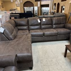 Brown Sectional Chaise With Sleeper 