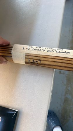 Signed Game-Used Baseball Bat Fragment