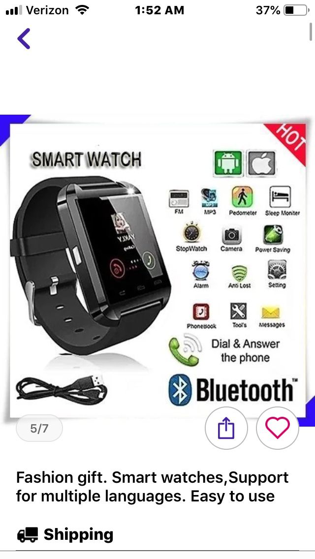 Bluetooth Wireless Smart Watch for iOS and Android