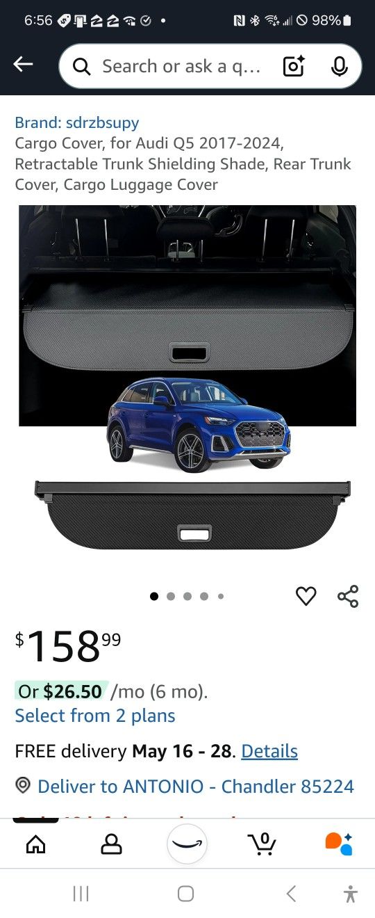 AUDI Q5 CARGO COVER 2017-2024