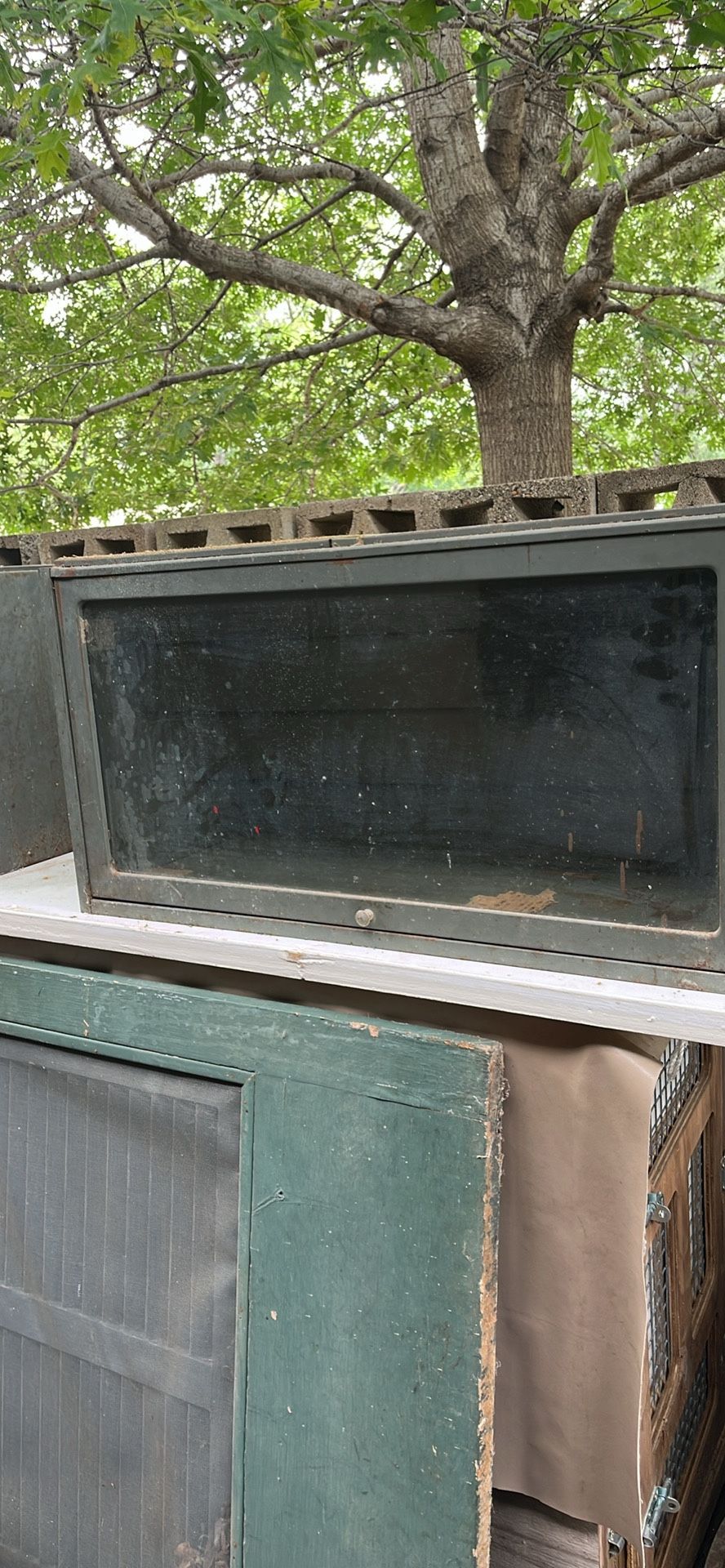 2 1960’s Industrial Globe Wernicke horizontal stackable metal,  glass front barrister shelves