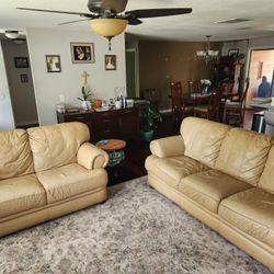 Italian Leather Couch and Loveseat