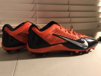 NEW Alpha Pro Black/Orange/Metallic Silver Football Cleats (S: 13.5, 15) BOX INCLUDED. GREAT HOLIDAY GIFT!