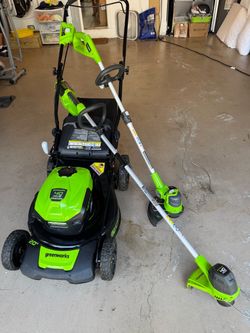 KIT Cortacésped Greenworks de 40 V y 20 pulgadas.