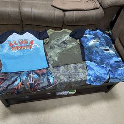 Size 10/12 Boys Pajamas Lot Shorts Short Sleeve 