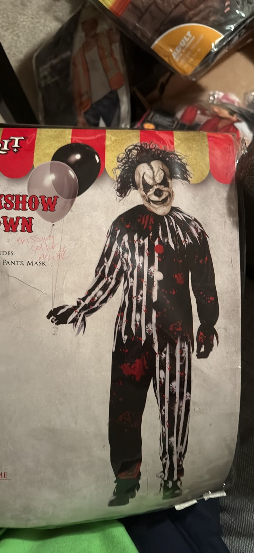 Halloween Costume Adult Freakshow Clown