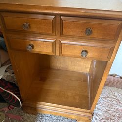 2 solid wood end tables with drawer