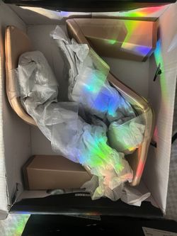 Fashion Nova Beige/clear Strap Heel Size 9