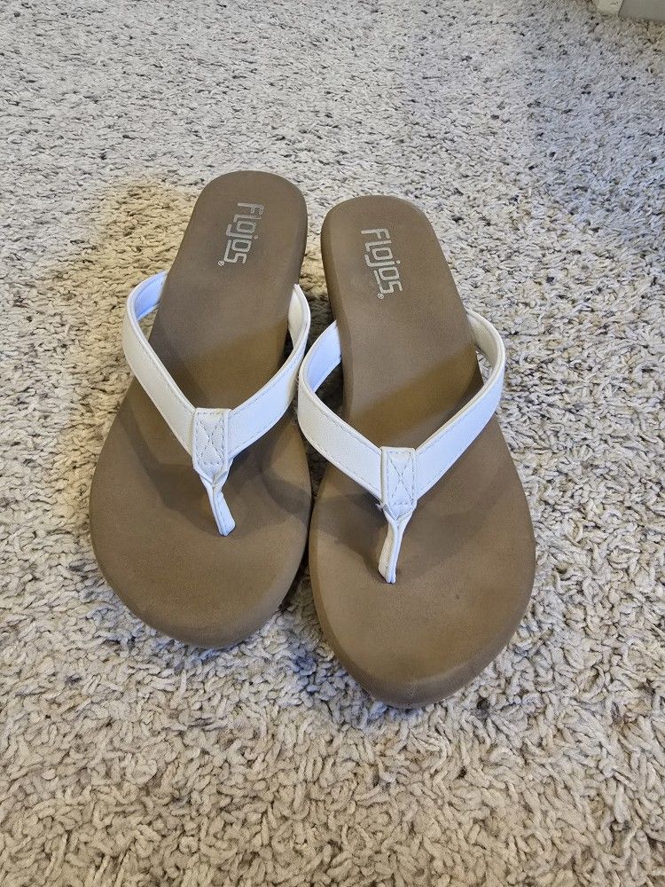 White Pleather Wedge Sandals