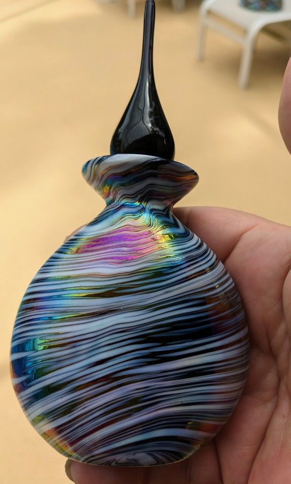 Vintage Iridescent Glass Perfume Bottle