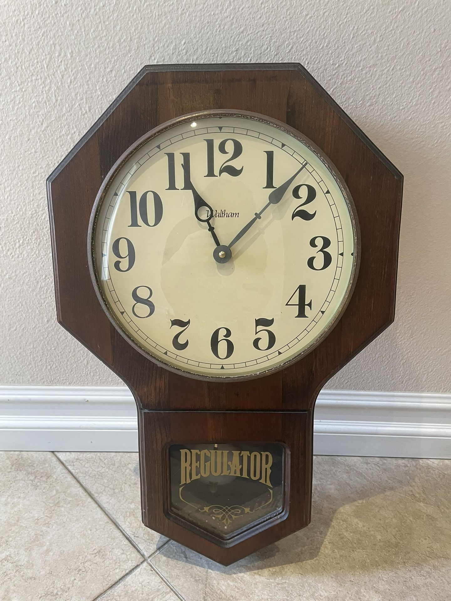 Antique Waltham Regulator Wall Clock.