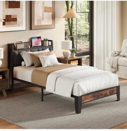 Twin Size Bed Frame and Mattress