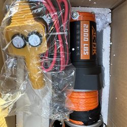 AC-DK 2000 Lbs electric Winch Synthetic Rope Orange