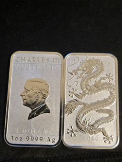 2026 Perth dragon 1oz bar silver .999