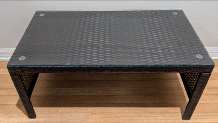 Dark Wicker Outdoor Coffee Table